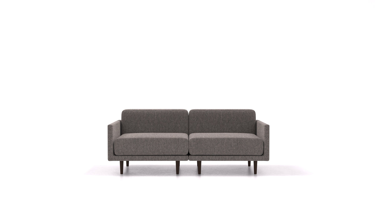 Clooods 2M, modulares Sofa von FEYDOM im Stoff Alure DE-92 Middle Grey, dunkle Füße