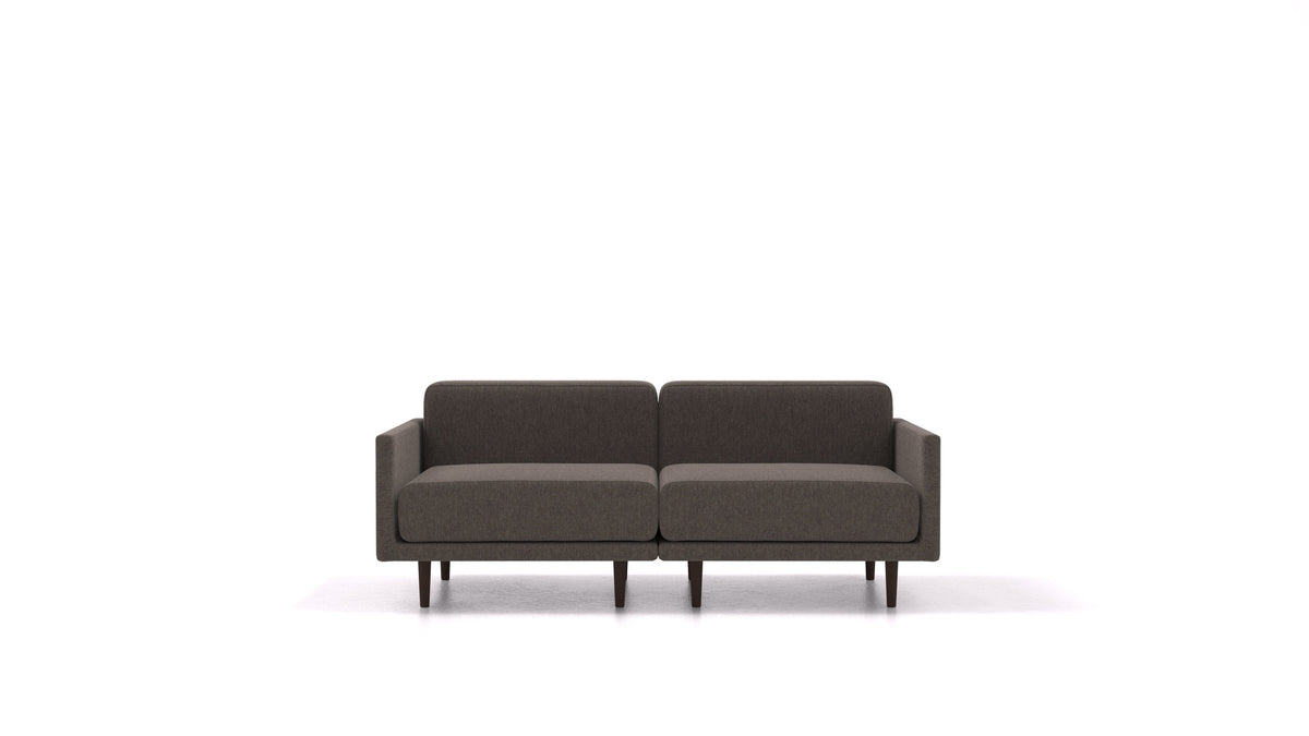 Clooods 2M, modulares Sofa von FEYDOM im Stoff Velare ET-12 Dark Grey, dunkle Füße