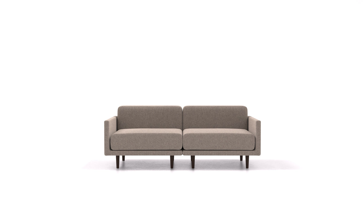 Clooods 2M, modulares Sofa von FEYDOM im Stoff Velare ET-14 Middle Grey, dunkle Füße