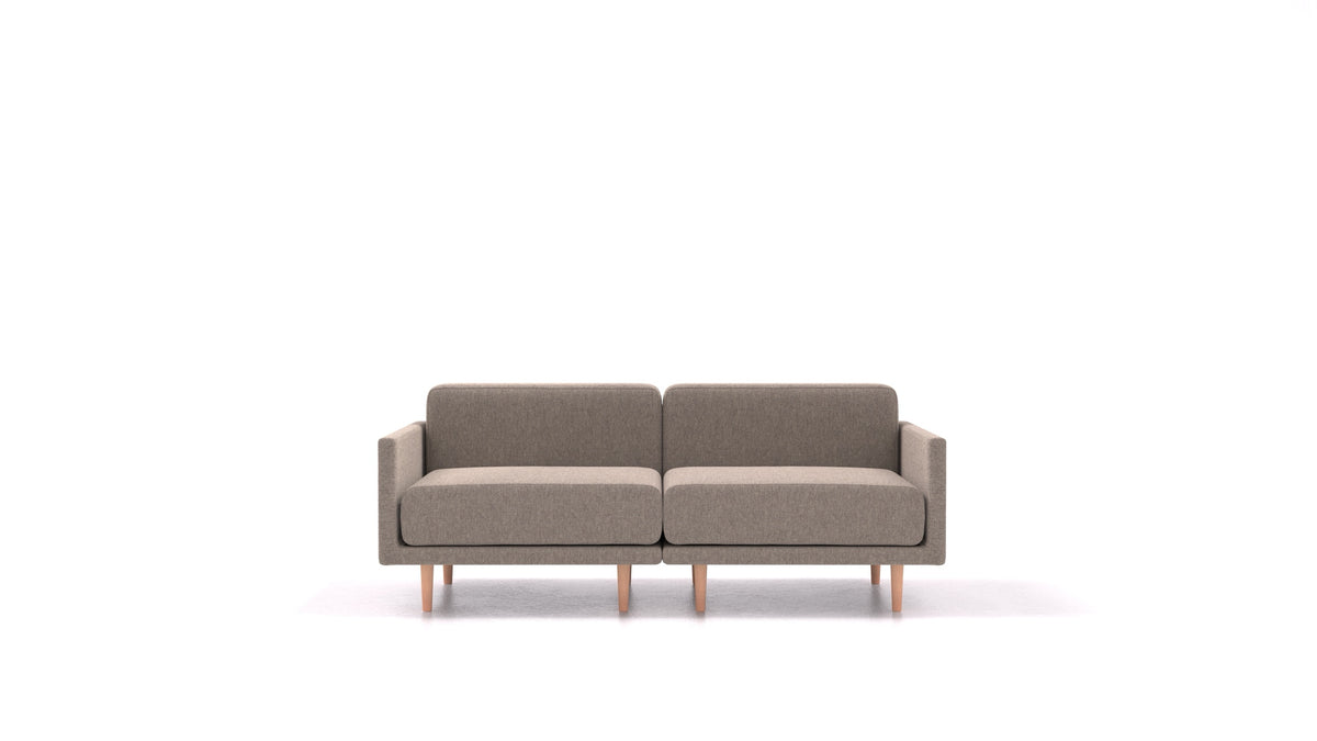 Clooods 2M, modulares Sofa von FEYDOM im Stoff Velare ET-14 Middle Grey, helle Füße