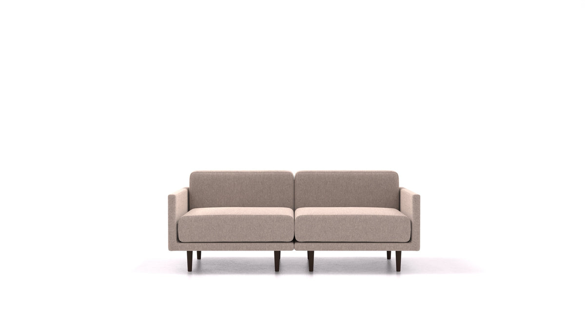 Clooods 2M, modulares Sofa von FEYDOM im Stoff Velare ET-15 Light Grey, dunkle Füße