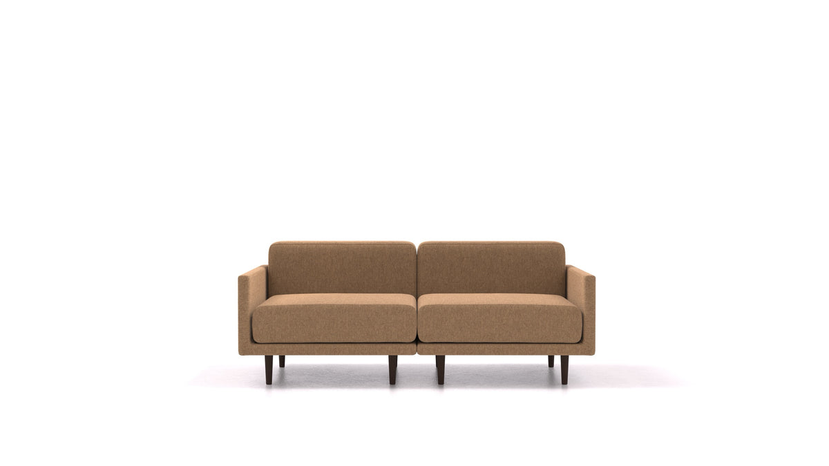Clooods 2M, modulares Sofa von FEYDOM im Stoff Velare ET-24 Cappuccino, dunkle Füße