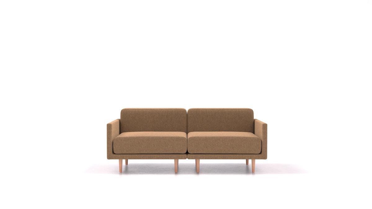 Clooods 2M, modulares Sofa von FEYDOM im Stoff Velare ET-24 Cappuccino, helle Füße