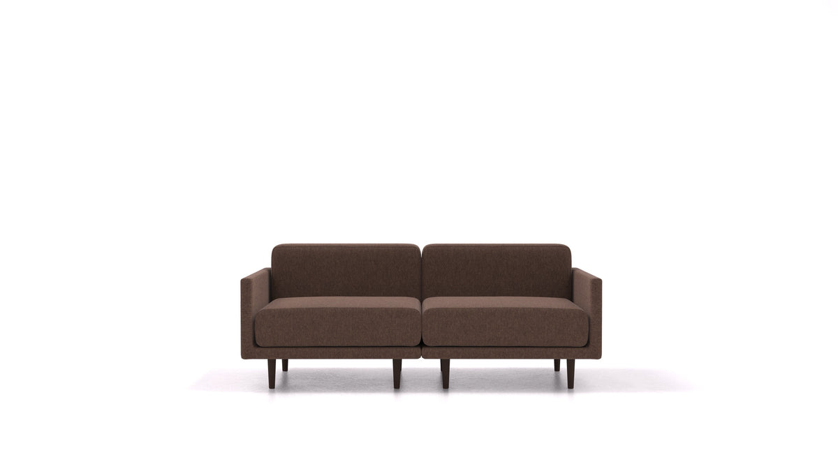 Clooods 2M, modulares Sofa von FEYDOM im Stoff Velare ET-27 Chocolate, dunkle Füße
