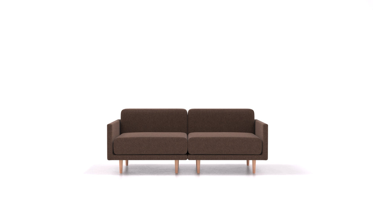 Clooods 2M, modulares Sofa von FEYDOM im Stoff Velare ET-27 Chocolate, helle Füße