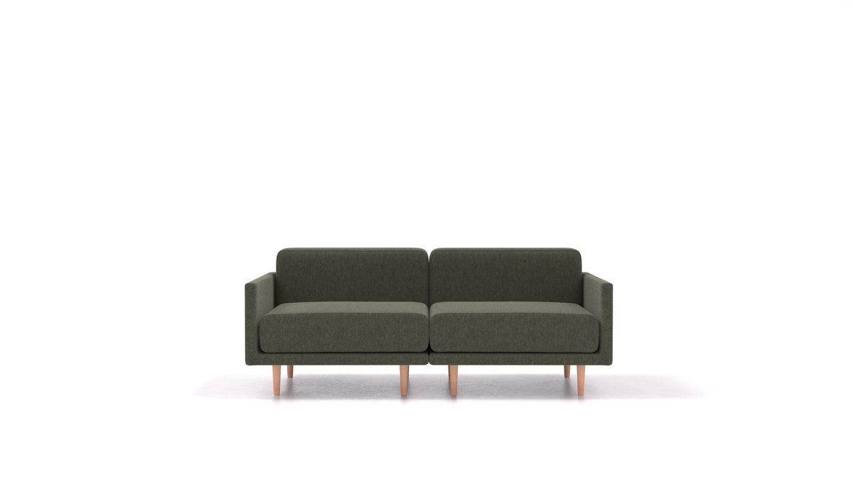 Clooods 2M, modulares Sofa von FEYDOM im Stoff Velare ET-38 Pine, helle Füße