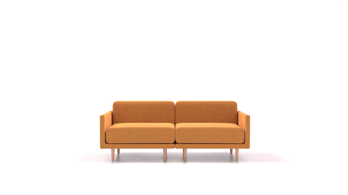 Clooods 2M, modulares Sofa von FEYDOM im Stoff Velare ET-48 Antic Gold, helle Füße