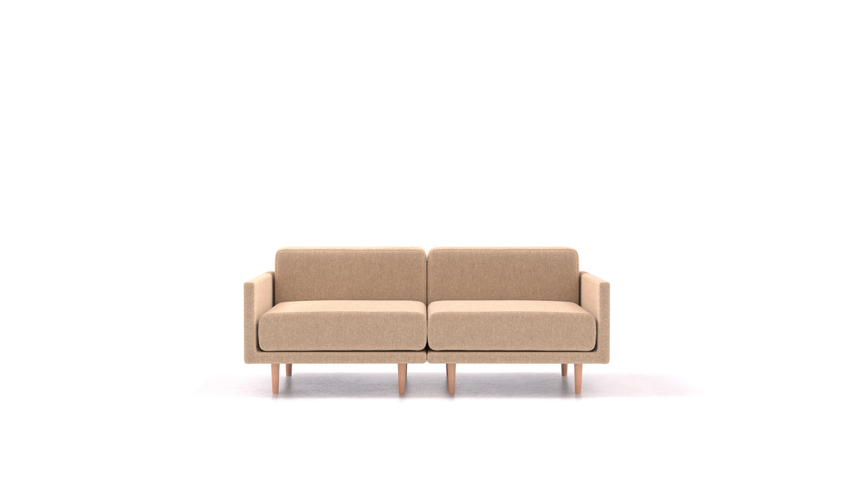 Clooods 2M, modulares Sofa von FEYDOM im Stoff Velare ET-99 Latte, helle Füße