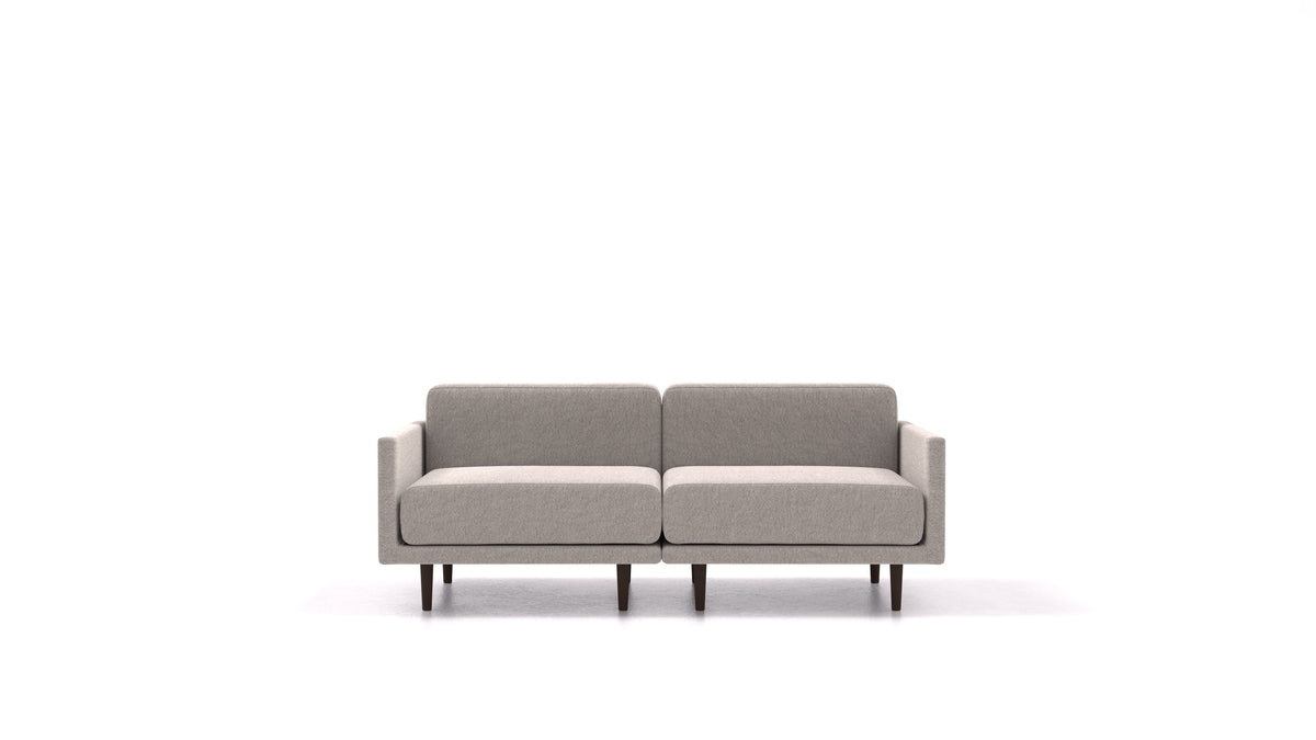 Clooods 2M, modulares Sofa von FEYDOM im Stoff Phoenix FE-84 Middle Grey, dunkle Füße