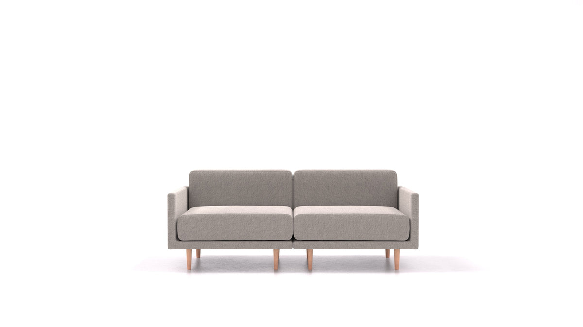 Clooods 2M, modulares Sofa von FEYDOM im Stoff Phoenix FE-84 Middle Grey, helle Füße