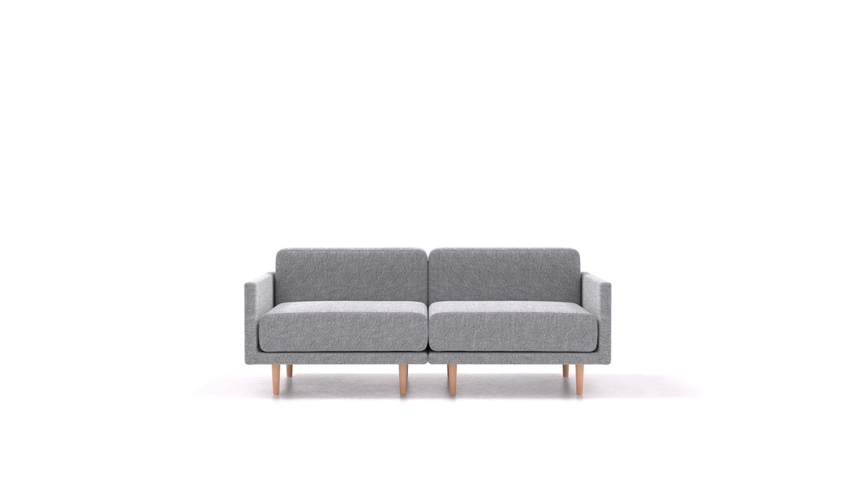 Clooods 2M, modulares Sofa von FEYDOM im Stoff Phoenix FE-92 Dark Grey, helle Füße
