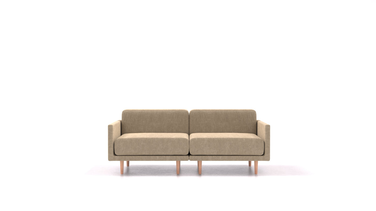 Clooods 2M, modulares Sofa von FEYDOM im Stoff Mollia FF-13 Cappuccino, helle Füße