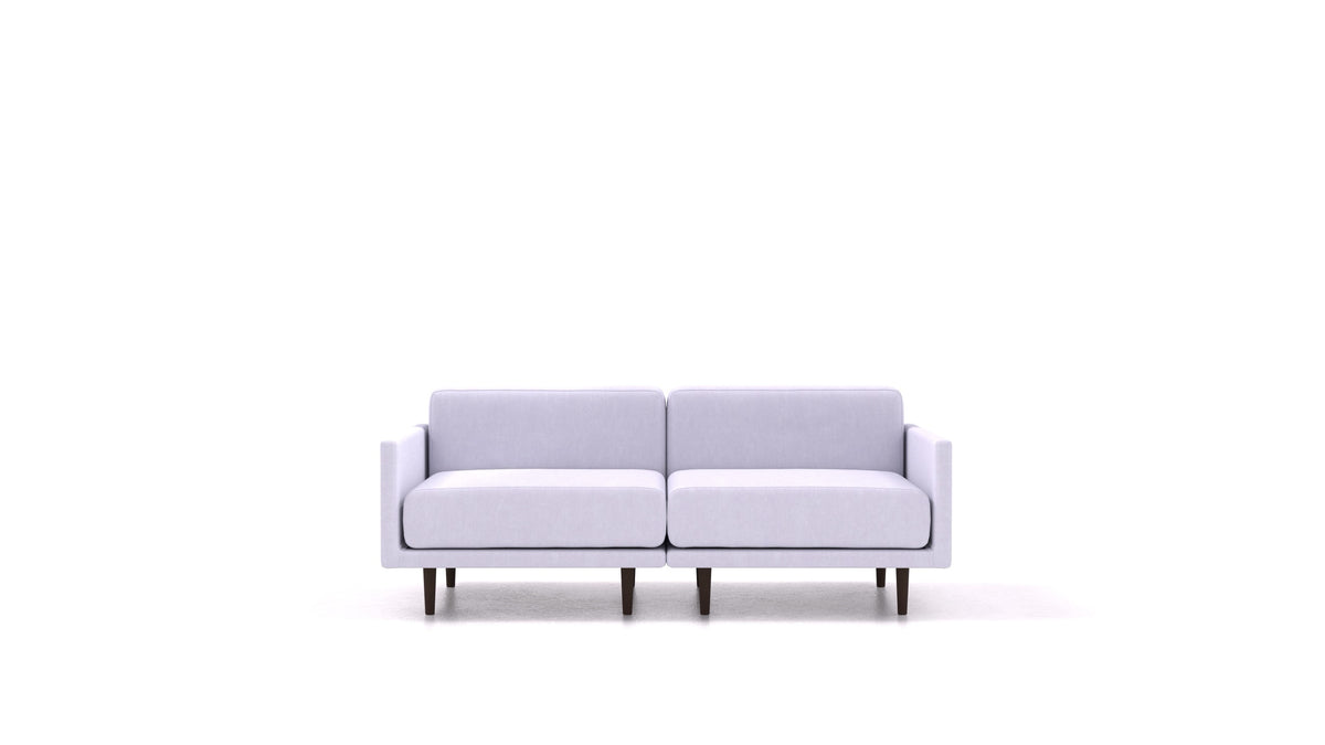 Clooods 2M, modulares Sofa von FEYDOM im Stoff Mollia FF-17 Lavander, dunkle Füße