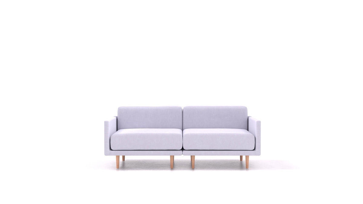 Clooods 2M, modulares Sofa von FEYDOM im Stoff Mollia FF-17 Lavander, helle Füße