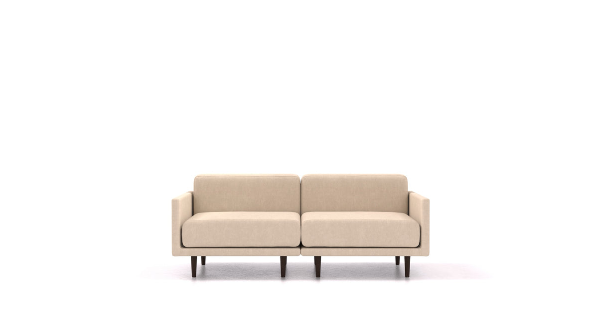 Clooods 2M, modulares Sofa von FEYDOM im Stoff Mollia HC-03 Honey, dunkle Füße