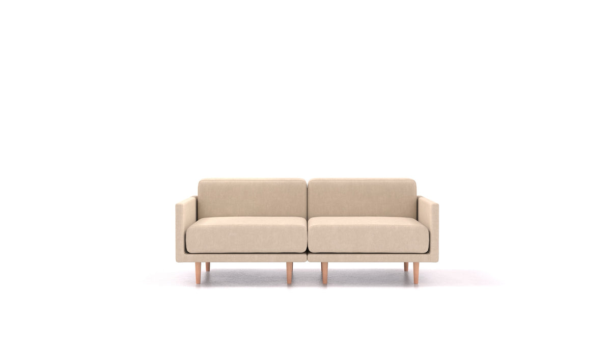 Clooods 2M, modulares Sofa von FEYDOM im Stoff Mollia HC-03 Honey, helle Füße