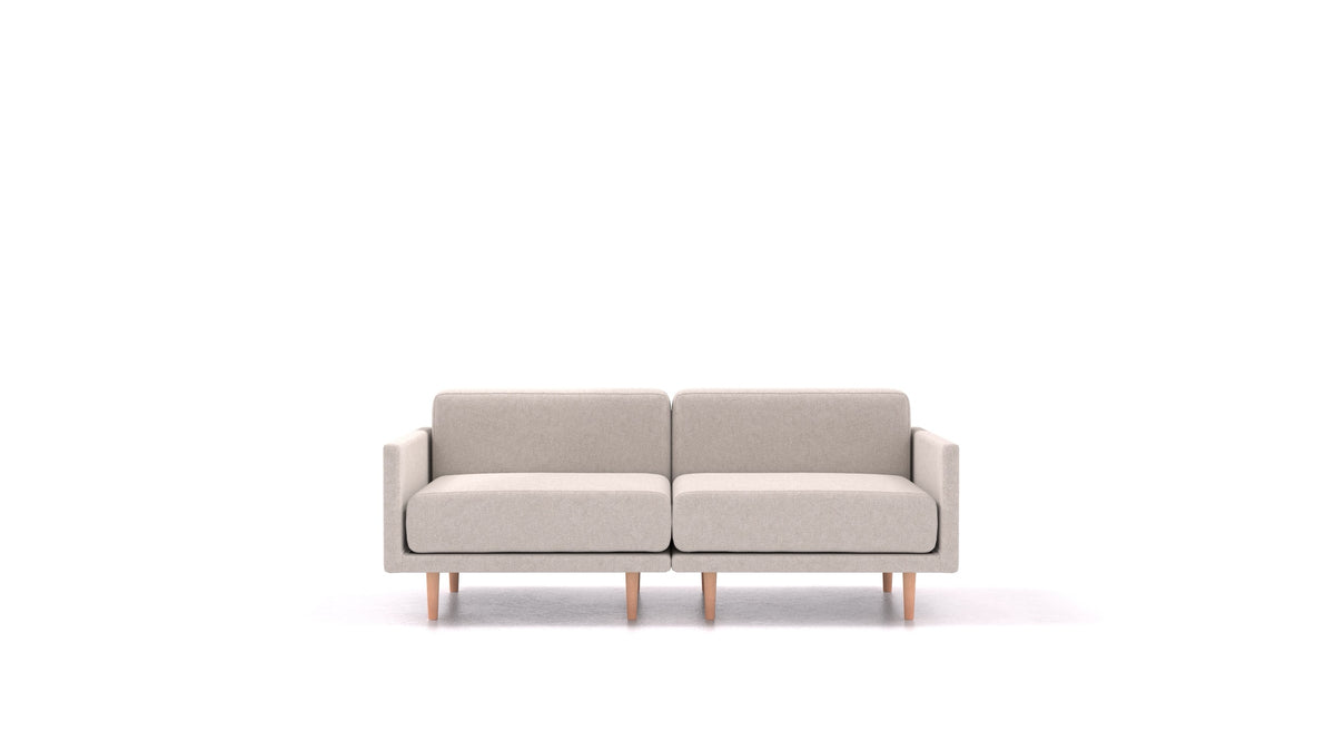Clooods 2M, modulares Sofa von FEYDOM im Stoff Icon IC-02 Natur, helle Füße