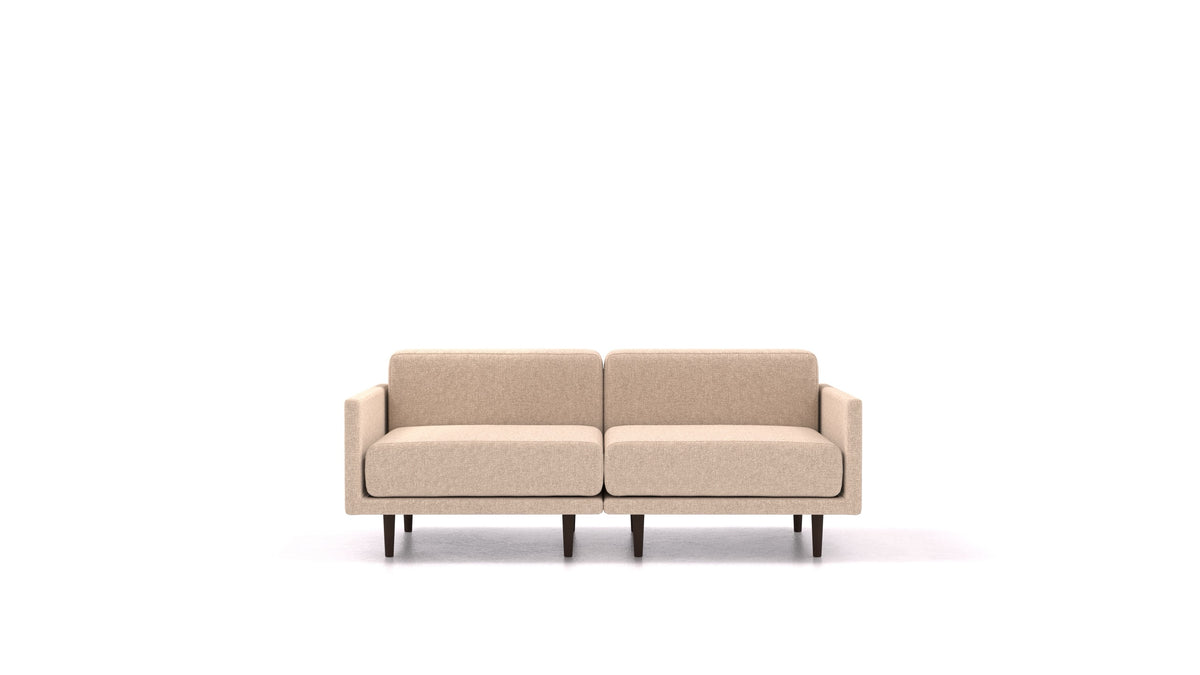Clooods 2M, modulares Sofa von FEYDOM im Stoff Icon IC-06 Cappuccino, dunkle Füße