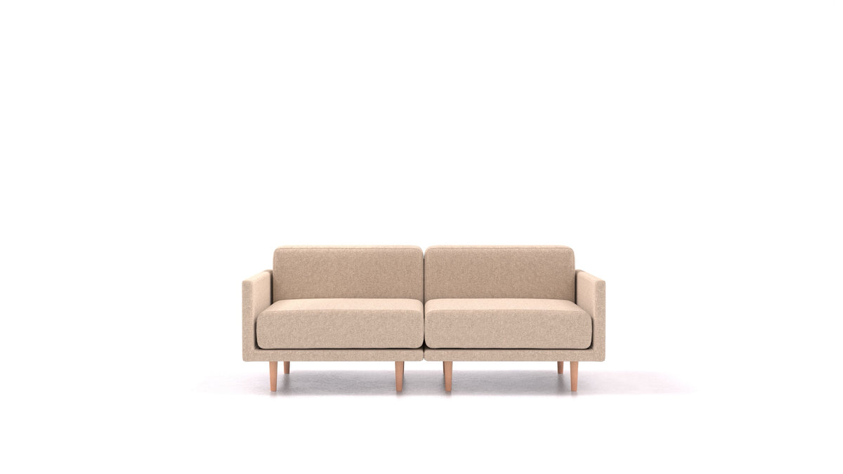 Clooods 2M, modulares Sofa von FEYDOM im Stoff Icon IC-06 Cappuccino, helle Füße
