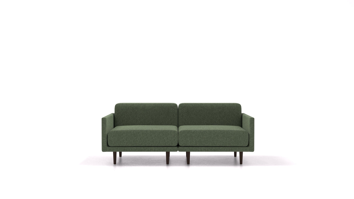 Clooods 2M, modulares Sofa von FEYDOM im Stoff Icon IC-39 Forest, dunkle Füße