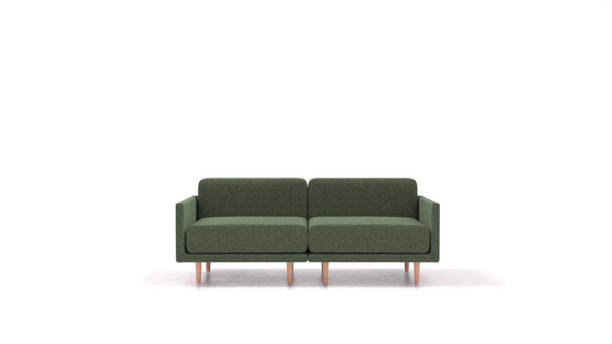 Clooods 2M, modulares Sofa von FEYDOM im Stoff Icon IC-39 Forest, helle Füße