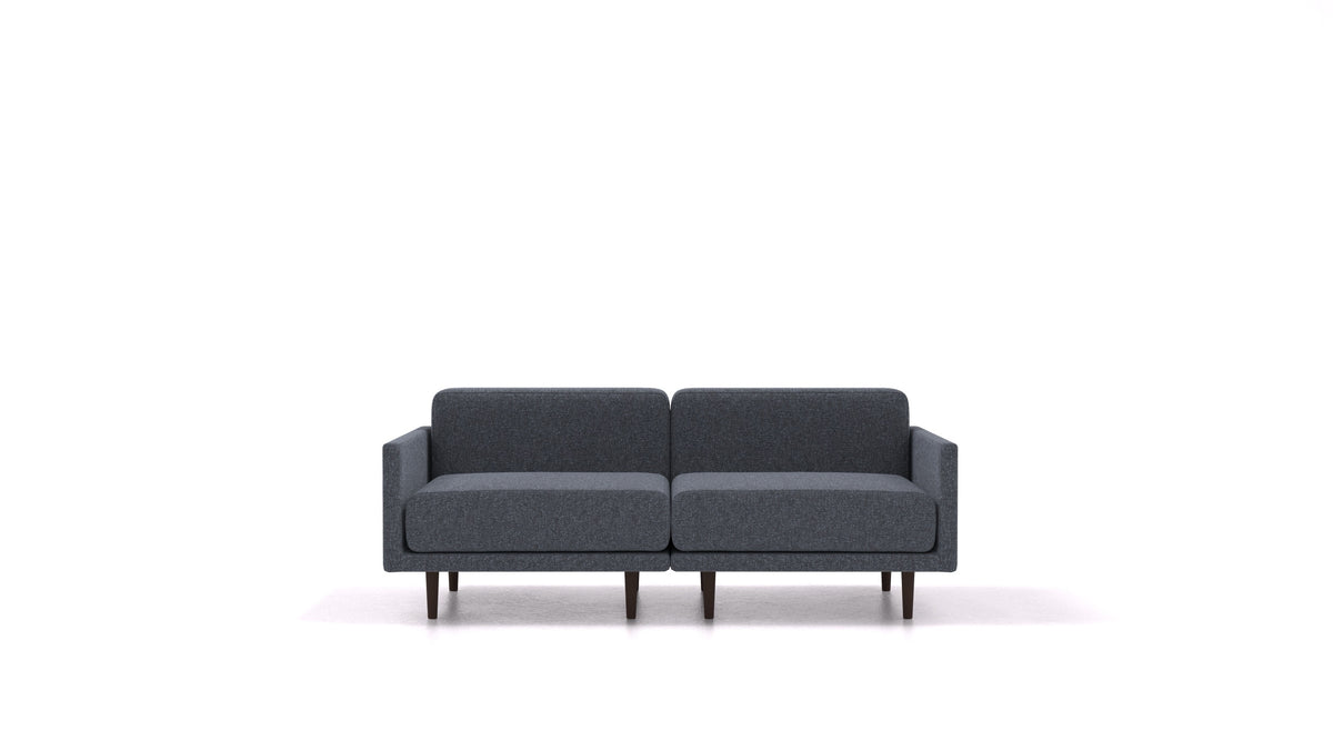 Clooods 2M, modulares Sofa von FEYDOM im Stoff Icon IC-79 Deep Blue, dunkle Füße