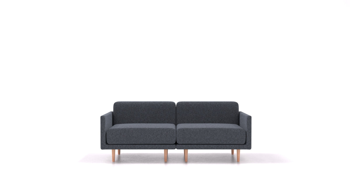 Clooods 2M, modulares Sofa von FEYDOM im Stoff Icon IC-79 Deep Blue, helle Füße