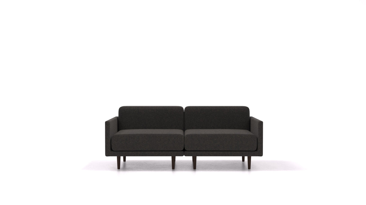 Clooods 2M, modulares Sofa von FEYDOM im Stoff Icon IC-99 Umbra, dunkle Füße