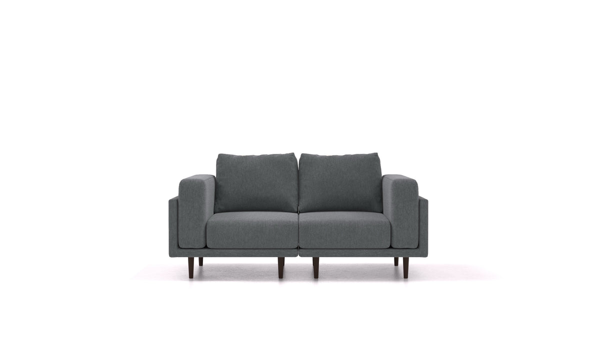 Clooods 2S, modulares Sofa von FEYDOM im Stoff Astra AT-80 Light Grey, dunkle Füße