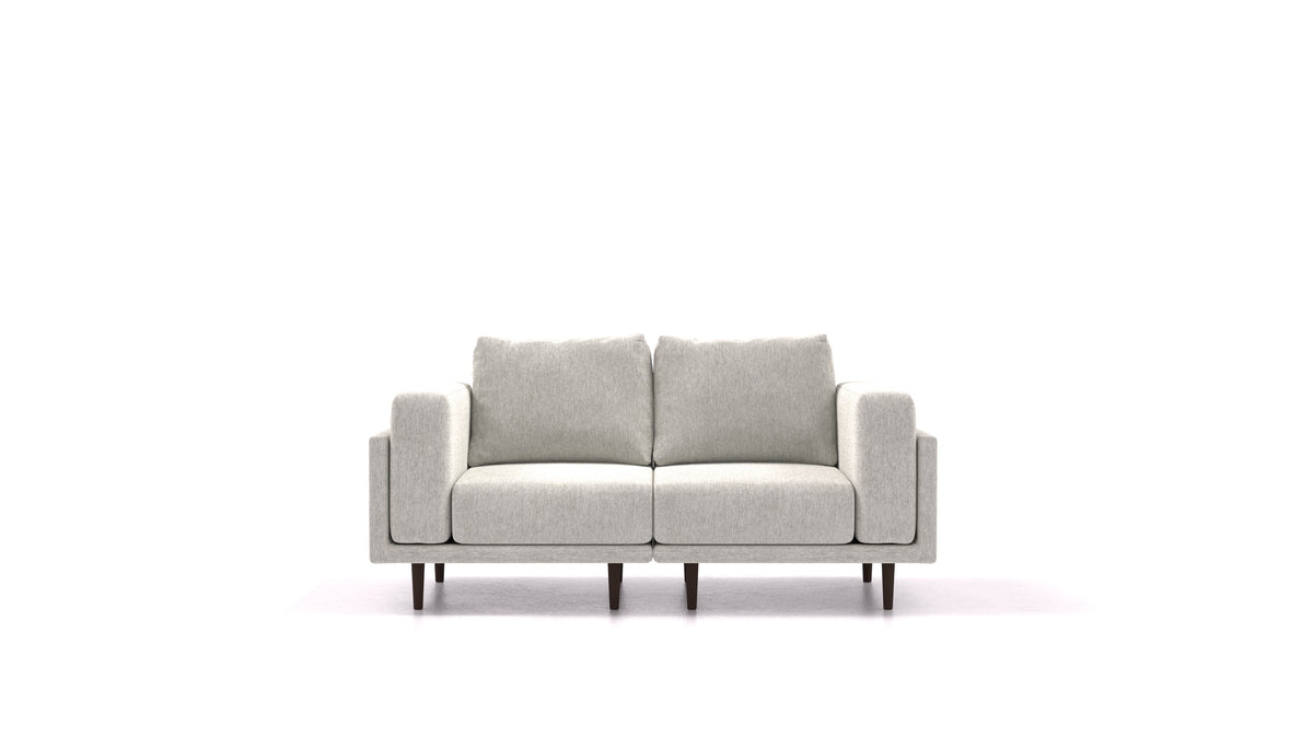 Clooods 2S, modulares Sofa von FEYDOM im Stoff Astra AT-88 Dark Grey, dunkle Füße