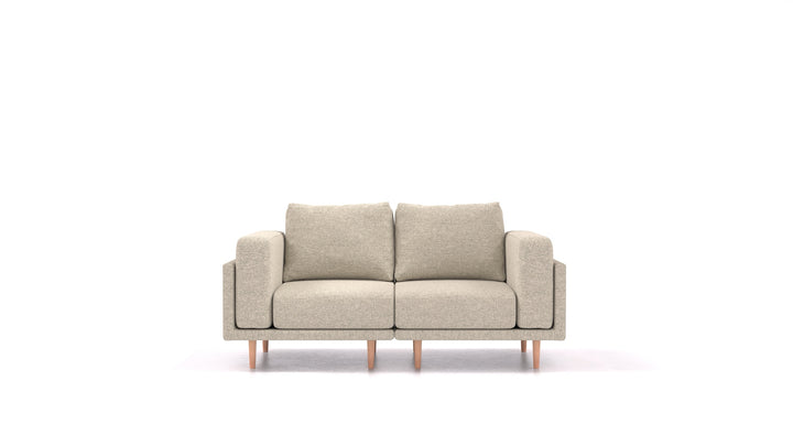 Clooods 2S, modulares Sofa von FEYDOM im Stoff Alure DE-09 Natur, helle Füße