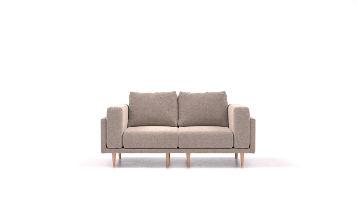 Clooods 2S, modulares Sofa von FEYDOM im Stoff Velare ET-15 Light Grey, helle Füße