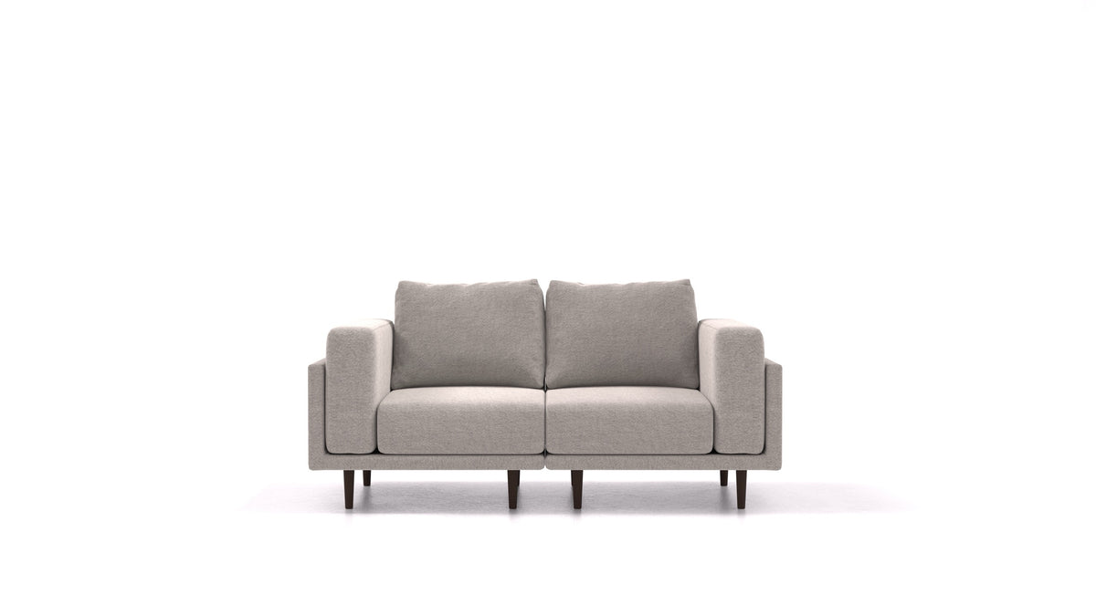 Clooods 2S, modulares Sofa von FEYDOM im Stoff Phoenix FE-84 Middle Grey, dunkle Füße