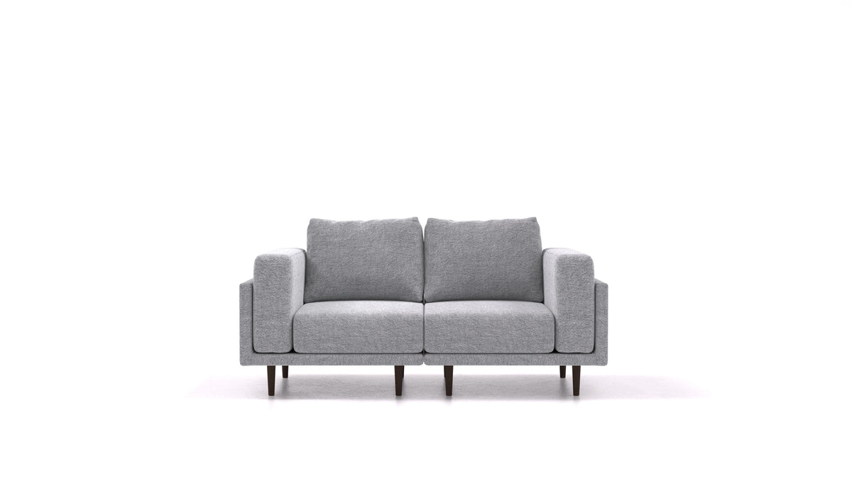 Clooods 2S, modulares Sofa von FEYDOM im Stoff Phoenix FE-92 Dark Grey, dunkle Füße