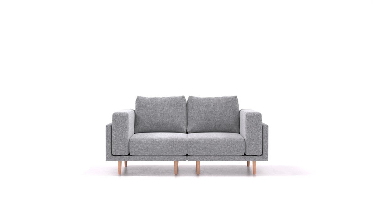 Clooods 2S, modulares Sofa von FEYDOM im Stoff Phoenix FE-92 Dark Grey, helle Füße