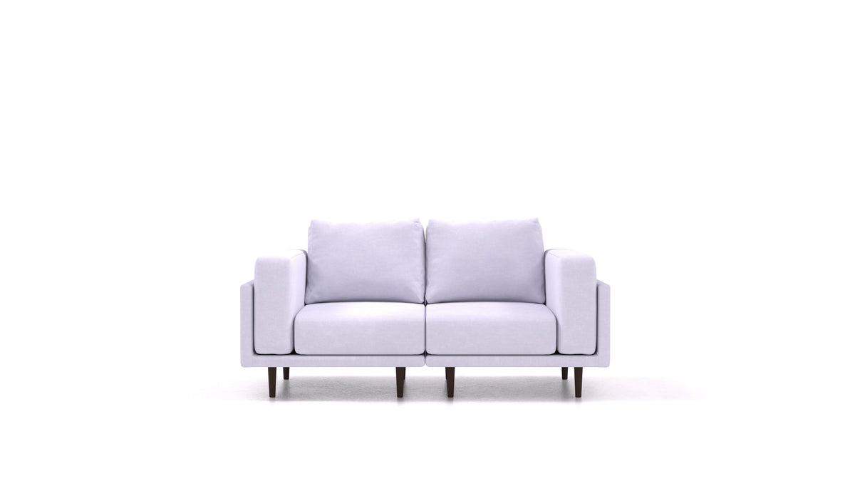 Clooods 2S, modulares Sofa von FEYDOM im Stoff Mollia FF-17 Lavander, dunkle Füße