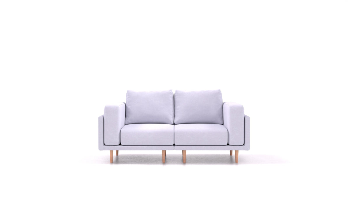Clooods 2S, modulares Sofa von FEYDOM im Stoff Mollia FF-17 Lavander, helle Füße