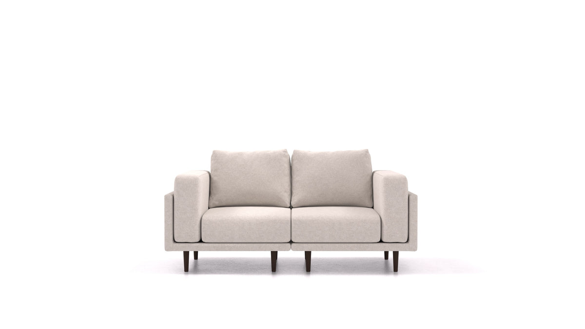 Clooods 2S, modulares Sofa von FEYDOM im Stoff Icon IC-02 Natur, dunkle Füße