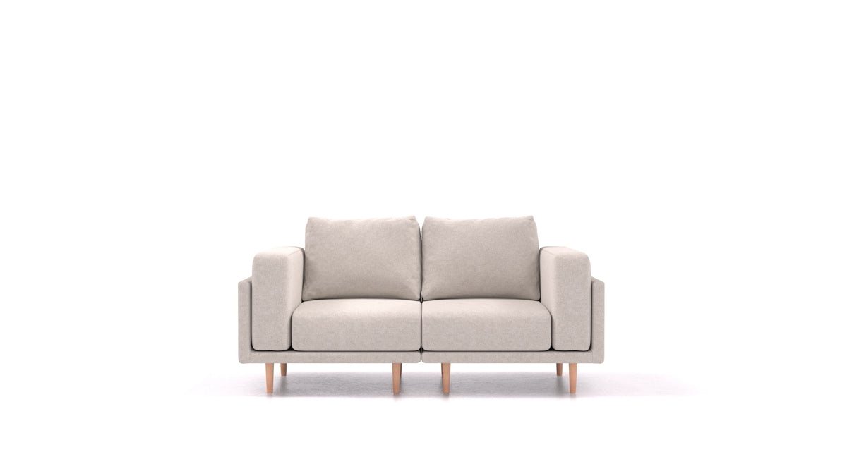 Clooods 2S, modulares Sofa von FEYDOM im Stoff Icon IC-02 Natur, helle Füße