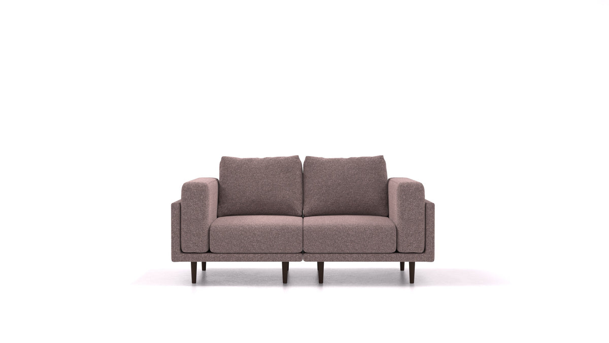 Clooods 2S, modulares Sofa von FEYDOM im Stoff Icon IC-69 Marmo, dunkle Füße