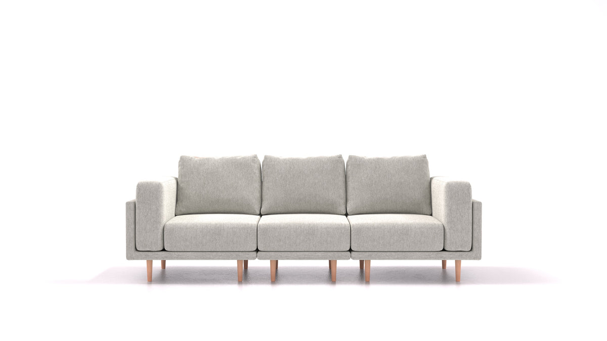 Clooods 3S, modulares Sofa von FEYDOM im Stoff Astra AT-80 Light Grey, helle Füße