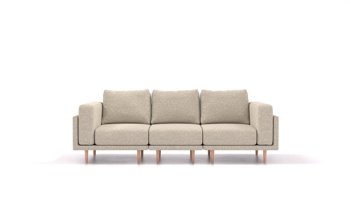 Clooods 3S, modulares Sofa von FEYDOM im Stoff Alure DE-09 Natur, helle Füße