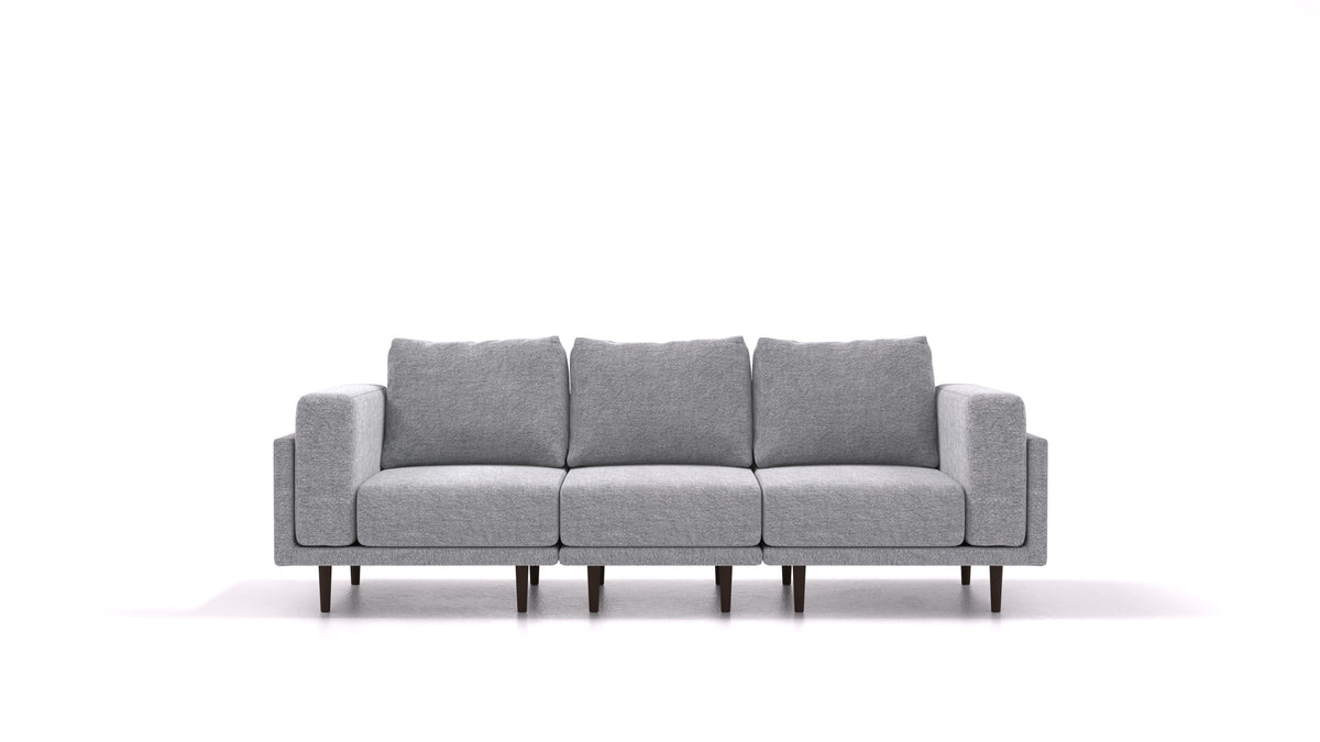 Clooods 3S, modulares Sofa von FEYDOM im Stoff Phoenix FE-92 Dark Grey, dunkle Füße