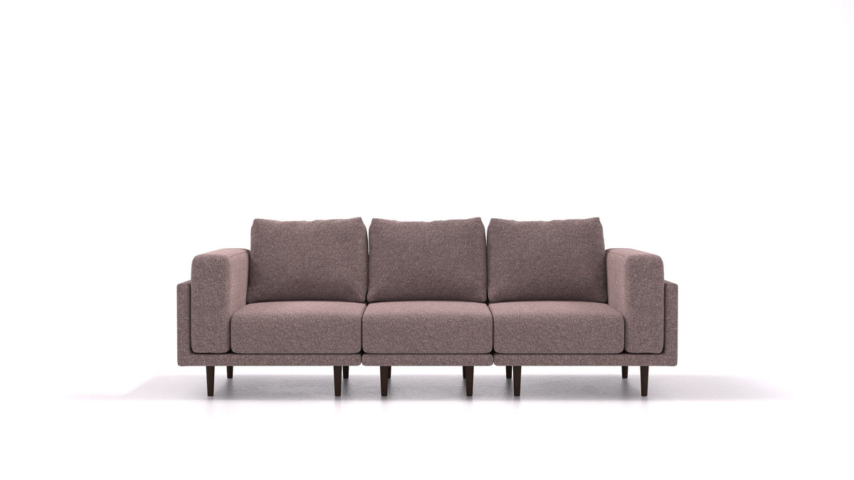Clooods 3S, modulares Sofa von FEYDOM im Stoff Icon IC-69 Marmo, dunkle Füße