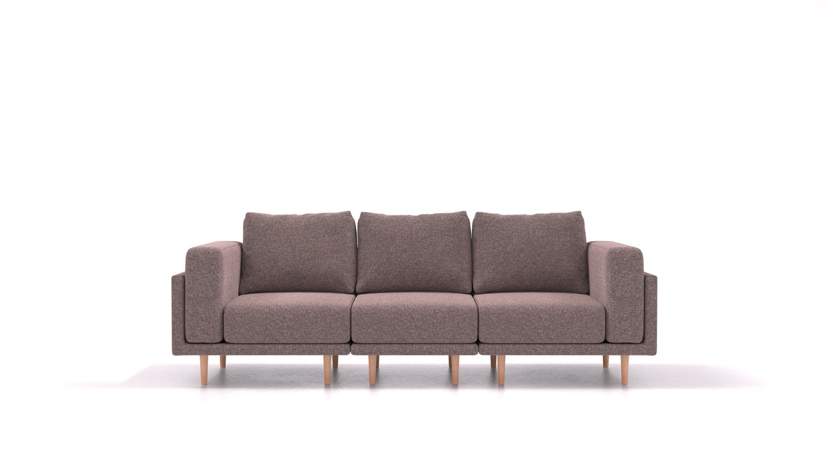 Clooods 3S, modulares Sofa von FEYDOM im Stoff Icon IC-69 Marmo, helle Füße