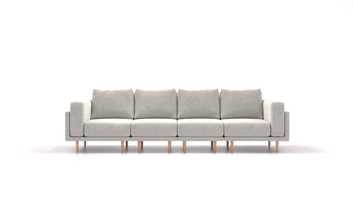 Clooods 4S, modulares Sofa von FEYDOM im Stoff Astra AT-80 Light Grey, helle Füße