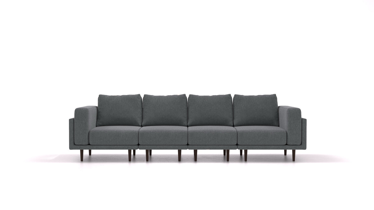 Clooods 4S, modulares Sofa von FEYDOM im Stoff Astra AT-88 Dark Grey, dunkle Füße