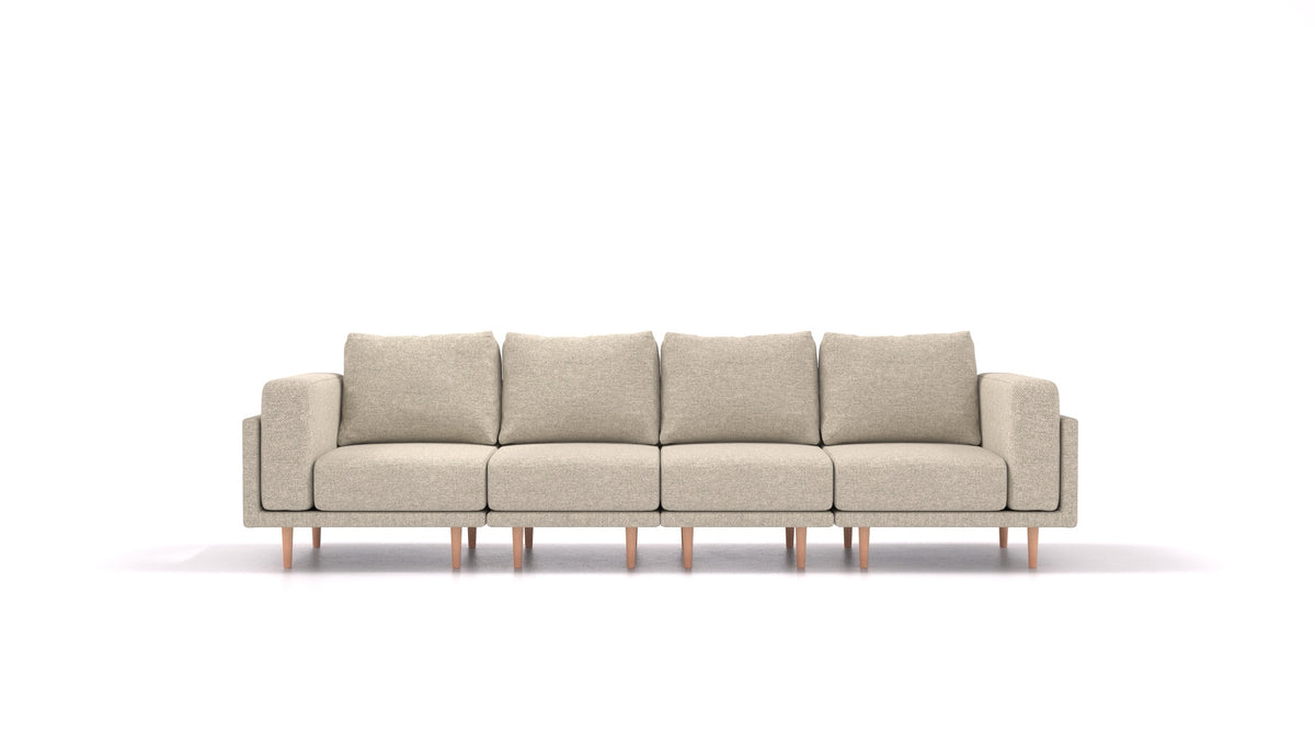 Clooods 4S, modulares Sofa von FEYDOM im Stoff Alure DE-09 Natur, helle Füße