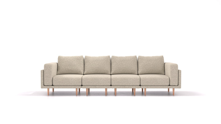 Clooods 4S, modulares Sofa von FEYDOM im Stoff Alure DE-09 Natur, helle Füße
