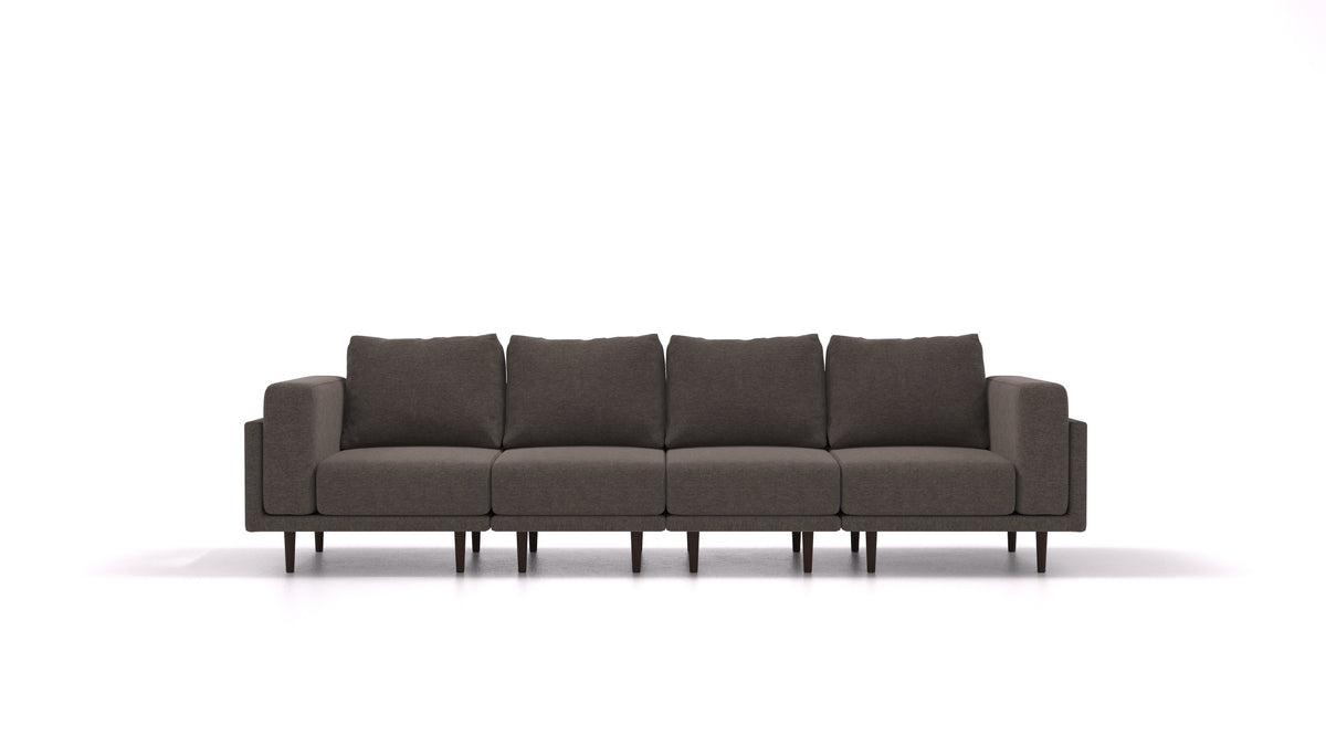 Clooods 4S, modulares Sofa von FEYDOM im Stoff Velare ET-12 Dark Grey, dunkle Füße